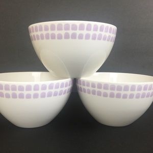 3 Kate Spade Soup/Cereal Bowls-Charlotte Street North Lilac
